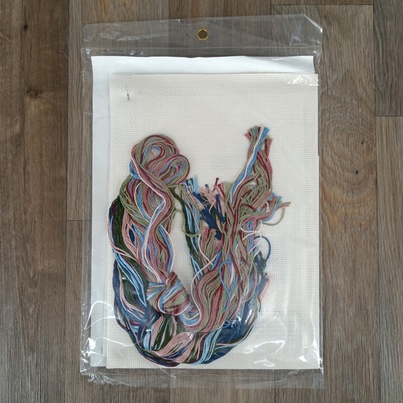 Vtg Bernat Counted Cross Stitch Kit Love Is Patient Religious Home Decor 16x20 - Picture 4 of 5